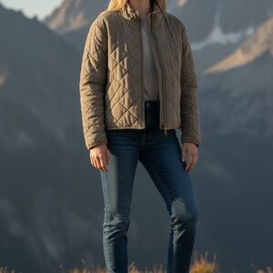 Bagatelle Quilted Utility Jacket - Brown